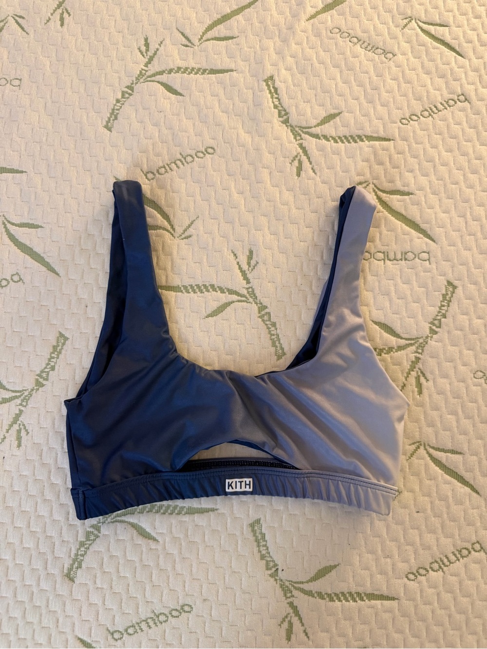 Kith Two-Tone Navy and Gray Scoop Bikini Top